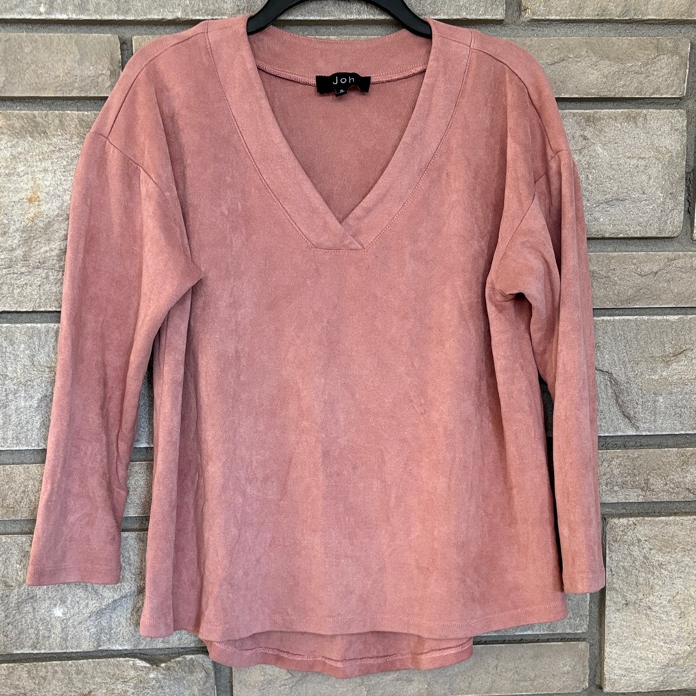Dusty Pink V-Neck Super Soft Top